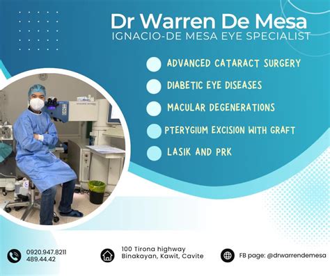 best ophthalmologist in cavite|Warren De Mesa, MD .